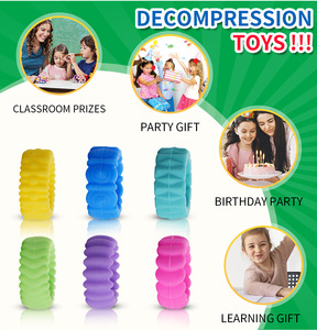 OEM/ODM Hot Selling Sensory Fidget Toys <b>Stress</b> Relieving Sensory <b>Rings</b> Soft Silicone <b>Rings</b> with Various Textures - Product Image 1