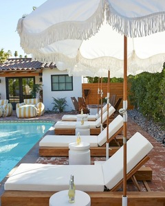 Directo de fábrica Tumbona de madera Jardín al aire libre Resort Ocio Hotel Piscina Tumbona <span class=keywords><strong>Playa</strong></span> Silla reclinable con cojín - Product Image 5