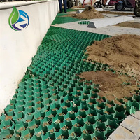 Nouvelle grille de pavage en plastique HDPE noir et vert pour allées et parkings, 500x500x48mm