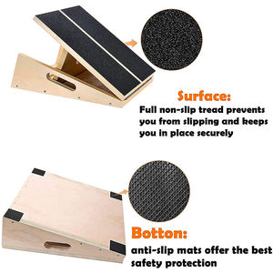 Planche d'étirement des mollets en bois professionnelle inclinable et réglable, surface antidérapante, fasciite plantaire, massage de la cheville, usage domestique - Product Image 5