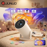 Proyektor Portabel JUNUO G1 720P 1200 ANSI Lumens Android 11 WiFi Dual Wireless Gamepad Lensa Kaca Fokus Manual