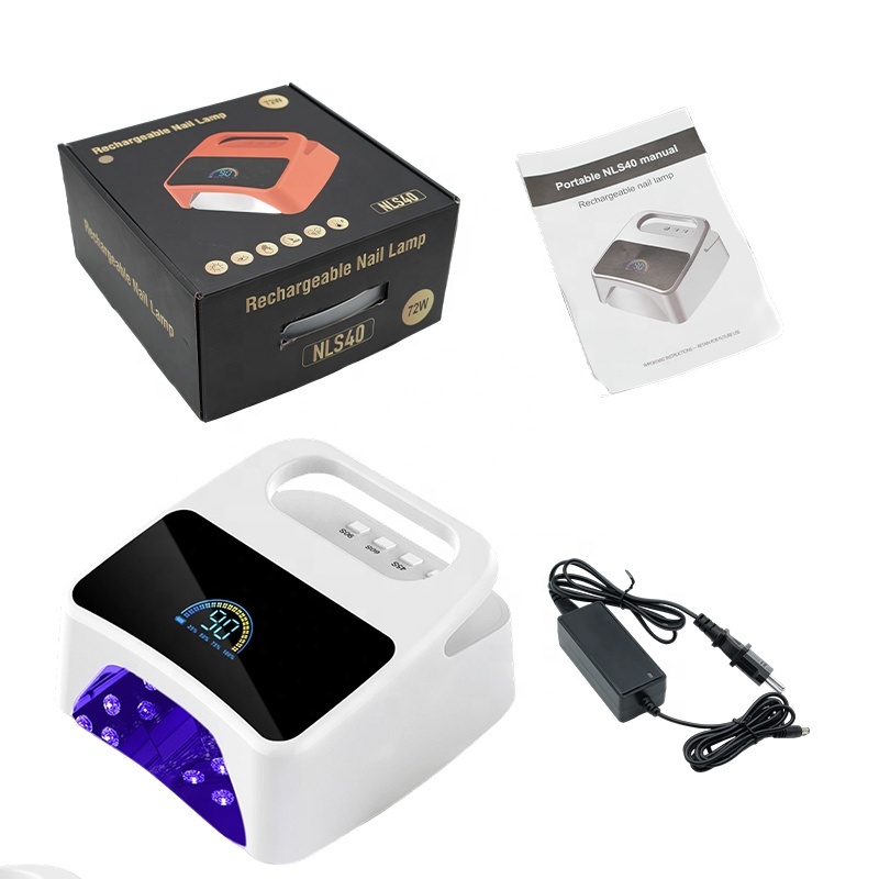 395nm Fast Curing Cordless UV LED Nail Lamp 6000mAh High Power Wireless Gel Polish Curing Dryer with LCD Screen