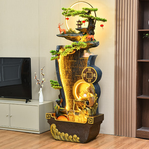 Fuente Decorativa Creativa con Cascada de Agua Circulante, Fuente de Pie para el Hogar, Estilo Chino Moderno, Atrae la Prosperidad - Product Image 4