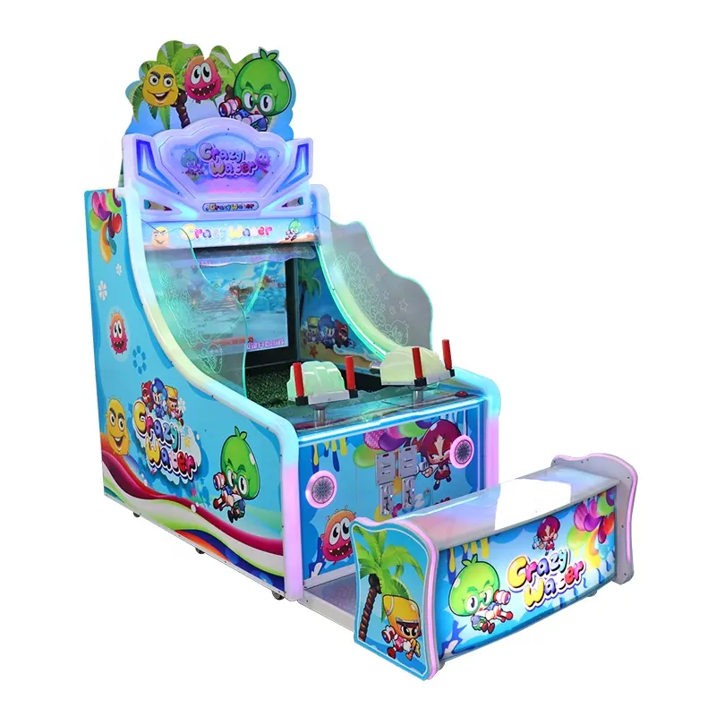 Mesin permainan arkade menembak air gila anak-anak 2 pemain yang dioperasikan koin taman hiburan
