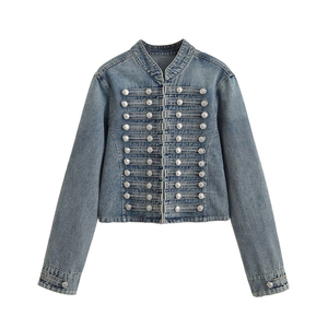 PB&ZA Donna 2026 Primavera Nuova Moda <span class=keywords><strong>Giacca</strong></span> di Jeans Corta Casual con Bottoni Manica Lunga Soprabito <span class=keywords><strong>Femminile</strong></span> Chic - Product Image 1