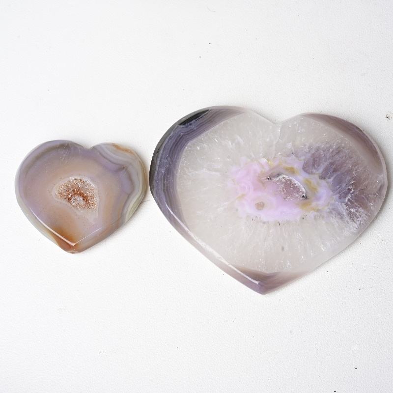 pink agate heart