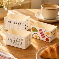 Boîtes alimentaires en carton imprimées sur mesure, contenants rigides jetables, emballages pour sandwichs, salades, en-cas, pour café, boulangerie, charcuterie