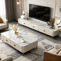 Meuble TV de bureau moderne de luxe contemporain, table basse en bois pour salon, table à café en panneau