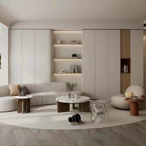 Juego de Muebles de Salón de Diseño Moderno Personalizado, en Madera Lacada Blanca, para Hogar u Hotel, Aplicación en Paneles de Madera para Cocina - Product Image 6