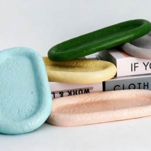 Organizador de escritorio industrial Bandeja de cemento de arcilla transpirable Caja minimalista para baratijas y velas - Product Image 4