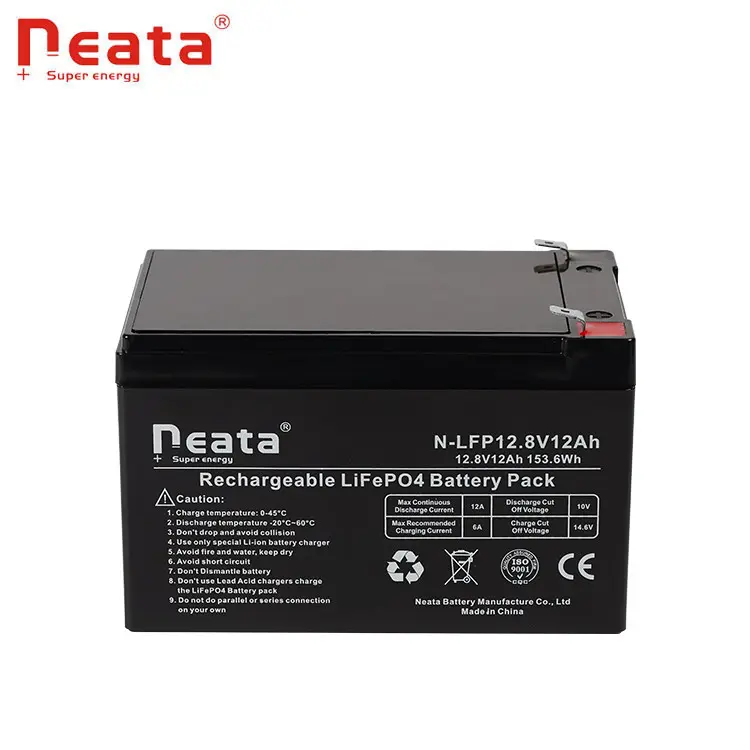 12.8V12Ah batteria LiFePO4 batterie agli ioni di litio 12V12Ah per batteria di alimentazione medica per telecomunicazioni con sistema solare UPS