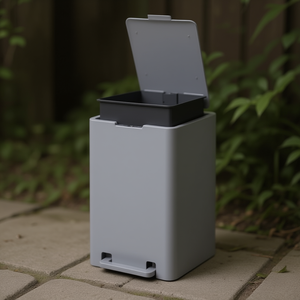Cestino per Rifiuti Kubik 7 L Grigio con Pedale per Uso Bagno - Product Image 3