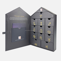 Calendrier de l'avent vide 12 tiroirs rose personnalisé impression papier boîte-cadeau emballage de luxe bijoux calendrier de l'avent boîtes