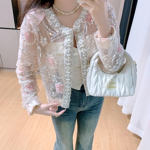 Abbigliamento Femminile di Boutique, <span class=keywords><strong>Top</strong></span> Moda Donna con Ricami, Perline e Paillettes a Forma di Fiore - Product Image 4