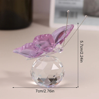 Honneur de papillon en cristal avec boule presse-papiers ornements de table cadeaux souvenirs pour la déco de mariage à la maison