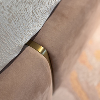 Lit moderne en velours italien de luxe, rembourré, avec éclairage LED, pour chambre principale, villa, hôtel, appartement, design modulaire