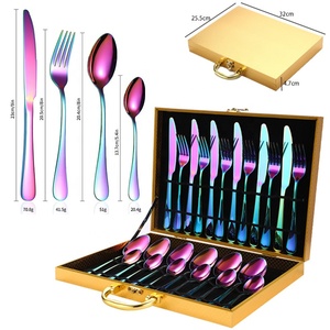 Cheap Price Luxury Nordic Hot Selling Stainless Steel Gold Color <b>Flatware</b> Sets for Restaurant Hotel - Product Image 2