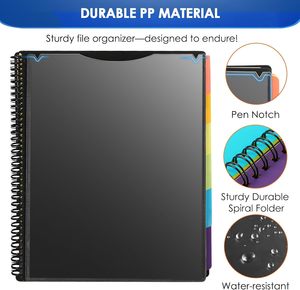 Polyester dự án lưu trữ túi, xoắn ốc chất kết dính lưu trữ nhiều túi thư mục, Túi thực tế với phân vùng và bìa sau - Product Image 5