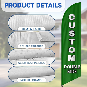 Nhà máy tùy chỉnh đôi bên in lông cờ quảng cáo ngoài trời không thấm nước giọt nước bãi biển cờ - Product Image 3