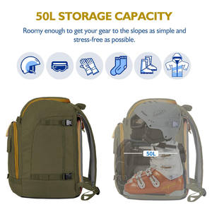 Échantillon gratuit Sac à chaussures de ski personnalisé Sac à chaussures de ski à porter soi-même Sac à dos de luxe pour snowboard Sac à dos pour snowboard - Product Image 2