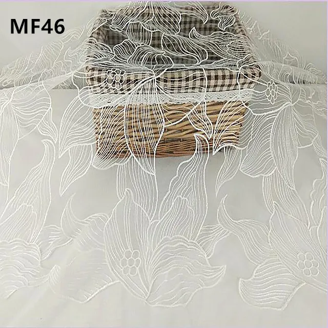 Cheap exquisite polyester silk high-end wedding dress lace embroidery net fabric