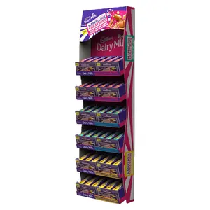 Benutzer definierte Kitkat Fsdu Cookie Candy Snack Food Keks Schokoladen papier Regale Pappe Pos Palette Snack Boden Display Racks Ständer