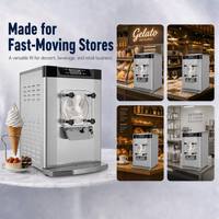 Machine à glace dure commerciale 20L/H, congélateur discontinu professionnel pour gelato, idéale pour les petites entreprises