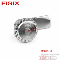 Loquet de compression antivol en acier inoxydable MS816-30 avec clé et entraînement triangulaire, étanche à la poussière |   Serrure à came étanche IP65