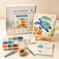 Kit d'art en mosaïque de verre, ensemble de carreaux de verre à créer soi-même avec chevalet en bois, décoration de table, cadeau pour enfants et adultes