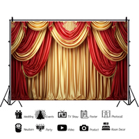 Toile de fond de rideau rouge doré-Parfait pour capturer de superbes photos, des spectacles de magie et des accessoires de cabine photo pour les célébrations d'anniversaire