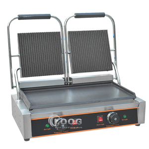 Nueva Plancha de Panini con Ranuras Planas, Superficie Antiadherente para <span class=keywords><strong>Hamburguesas</strong></span>, Filetes, Tocino, Parrilla Eléctrica Comercial de Contacto - Product Image 2