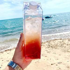 Custom Logo 500Ml 1000Ml Transparent Plastic <b>Clear</b> Milk Carton <b>Water</b> <b>Bottle</b> - Product Image 6