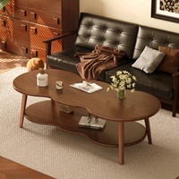 Table basse en bois massif avec espace de rangement, style vintage, design chinois minimaliste classique pour salon, petits appartements