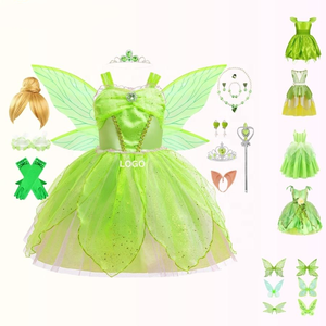 Disfraz de <span class=keywords><strong>Princesa</strong></span> Tiana Elfa Verde de una Pieza para Niñas, Inspirado en Películas y TV, BX Dropshipping - Product Image 1