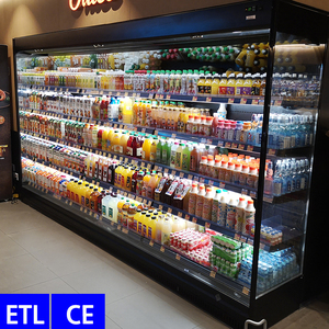 Réfrigérateur-congélateur de supermarché à 4 niveaux, vitrine ouverte à refroidissement par air, avec affichage numérique et contrôle numérique - Product Image 1
