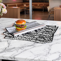 Papier d'emballage pour hamburgers et sandwichs en aluminium, personnalisé, jetable, enduit de PE, de qualité alimentaire, résistant à la graisse, imperméable, simple face