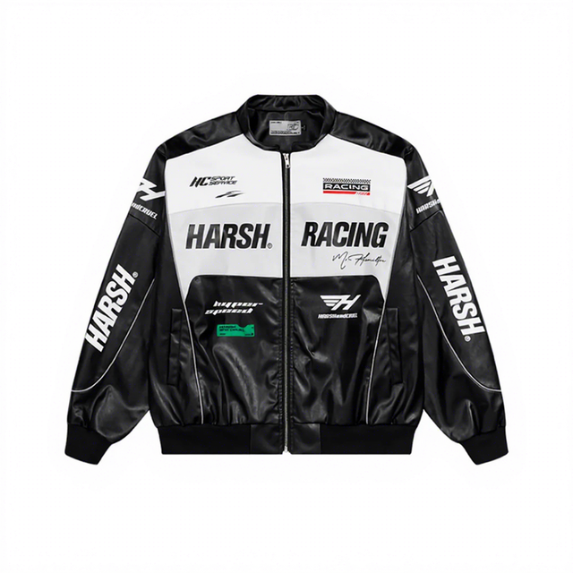 Racing Jacket Custom Unisex Biker Motorcycle Vintage Streetwear Casual Stand Varsity Jacket Outdoor Street Racing Jacket