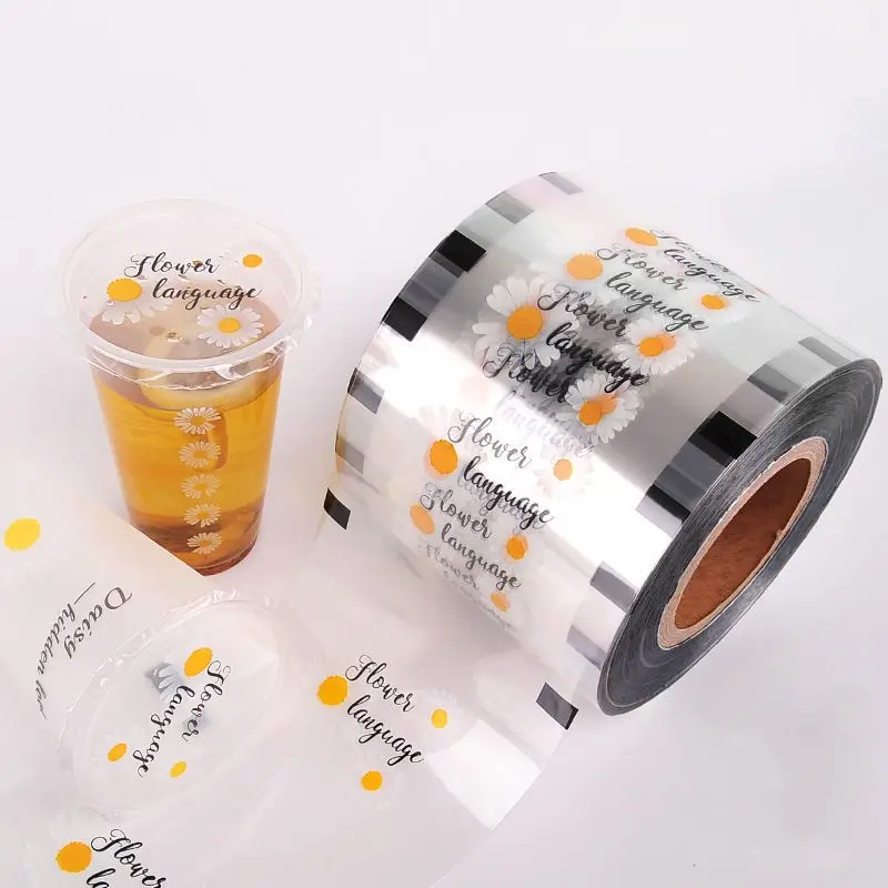 준비 스팟 도매 pp 플라스틱 커피 우유 차 과일 주스 음료 컵 씰링 포장 필름