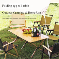 Table de camping enroulable en alliage d'aluminium Bureau de pique-nique extérieur pliant portable avec chaises Ensemble complet Camping Pique-nique et distributeurs automatiques