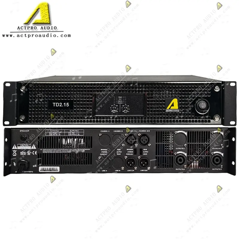 Actpro Audio Professionale Amplificatore di Potenza 4000 Watt Suono Amplificatori Stereo 4 Canali Amplificatore in Classe D