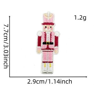 New Iron on Embroidery Cute <b>pink</b> Christmas Tree Santa Claus Snow Sock Guard Patch for Decoration - Product Image 6
