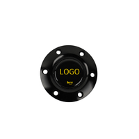 Hcan-volant de voiture en PVC, calibre de conduite plat, personnalisé 340mm, noir et jaune, marque universelle, en daim, cuir