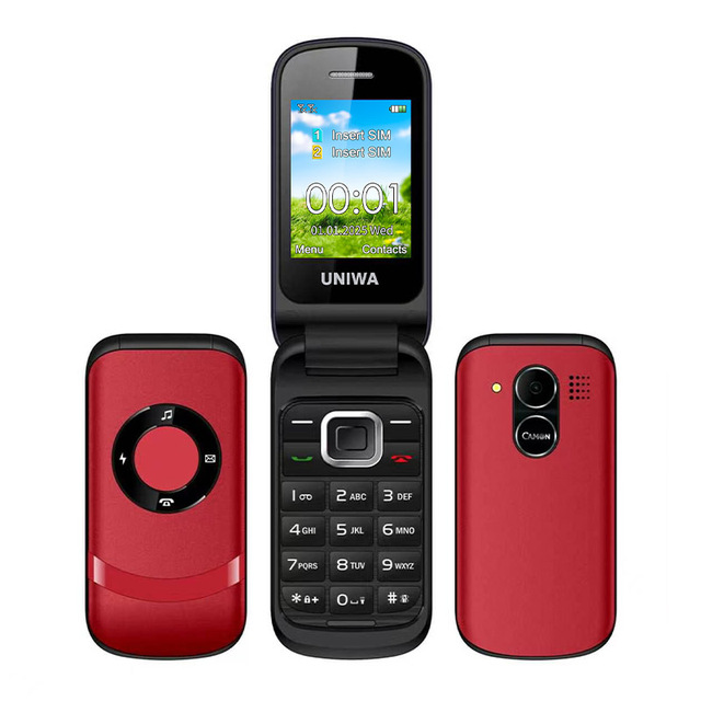Low Price GSM Feature Phone 2.4 Inch Dual SIM Flip Mobile Phone Basic Phone Wholesale Supply