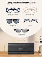 Étui intelligent pour lunettes compatible avec Find My et Android, rechargeable, anti-perte, en cuir PU