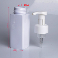 Bouteilles à pompe en plastique PET de 200 ml, contenants pour liquides cosmétiques, gel douche, savon pour les mains, flacon carré vide pour mousse