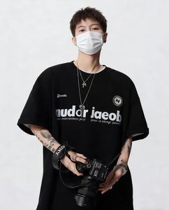 T-shirt Oversize in Cotone 100% da 230g con Stampa Logo a Girocollo, Morbida e Traspirante, Stile Streetwear per Primavera Estate - Product Image 2