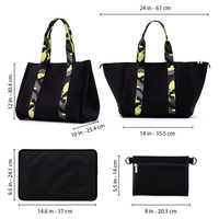 Sac de plage en néoprène de haute qualité avec motif personnalisé par transfert thermique, sac à main de voyage d'été, sacs fourre-tout pour femmes avec portefeuille