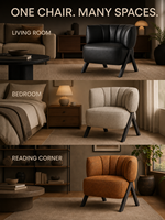 Fauteuil d'appoint individuel rembourré écologique en cuir pleine fleur ou tissu, confortable, pour salon ou salle à manger, directement de l'usine