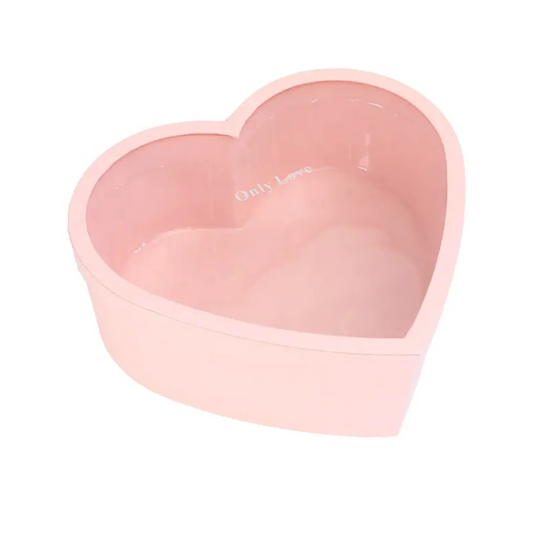 Chengruo-cajas de papel de regalo con forma de corazón, Emballage personalizado, gran embalaje vacío, con ventana transparente de pvc en la tapa para regalo de flores