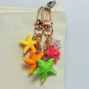 Version très demandée de porte-clés créatif en forme d'étoile de mer, accessoires pour voiture et sac, cadeaux promotionnels, pendentif marin micro-paysage - Product Image 3